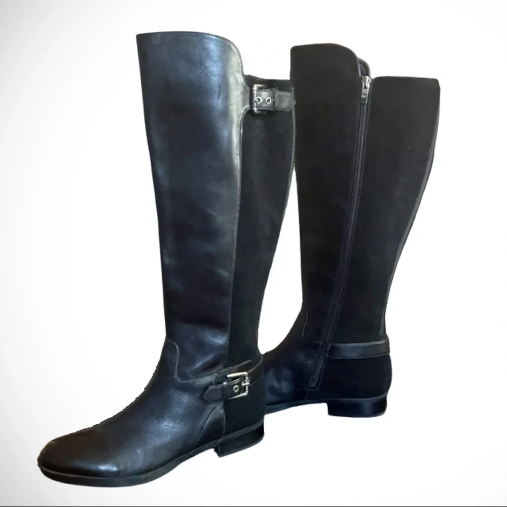 Marc Fisher Damsel Tall Leather Boots - Size 9M - Picture 10 of 14